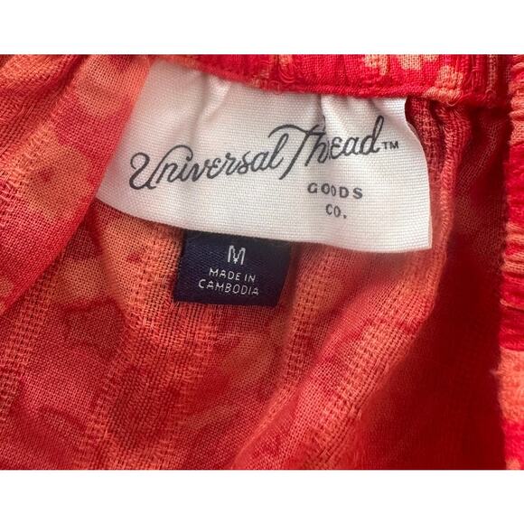 Universal Thread Medium Orange Top Off Shoulder 100% Cotton Puff Sleeve - Picture 3 of 8